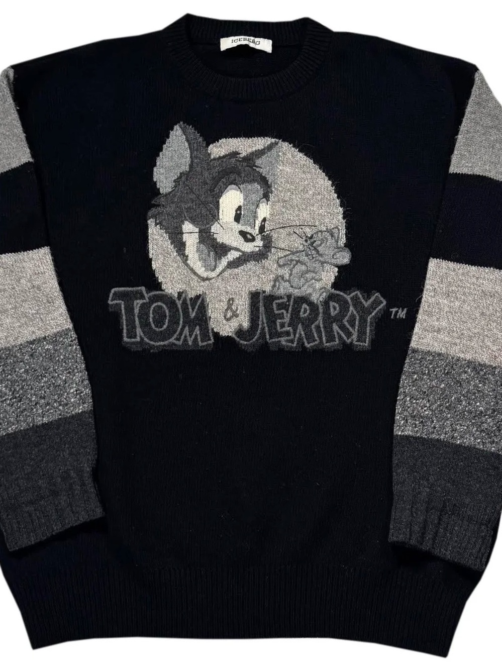 Vintage Iceberg Tom & Jerry Black / Grey Sweater (Size M) "Ichiro"